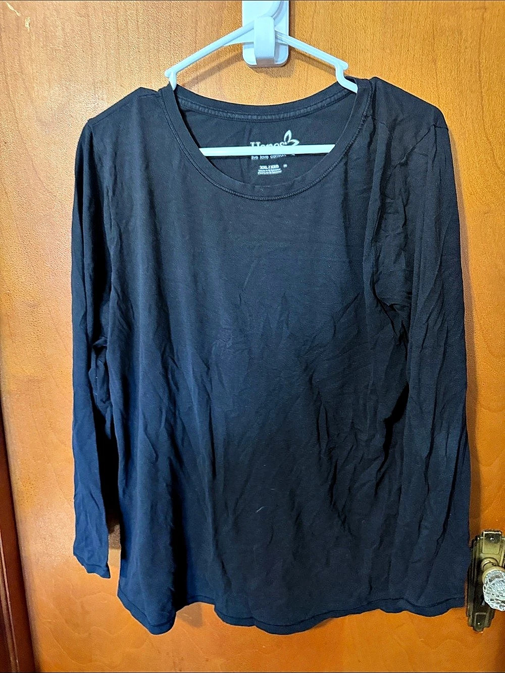 Hanes Black Long Sleeve Tee